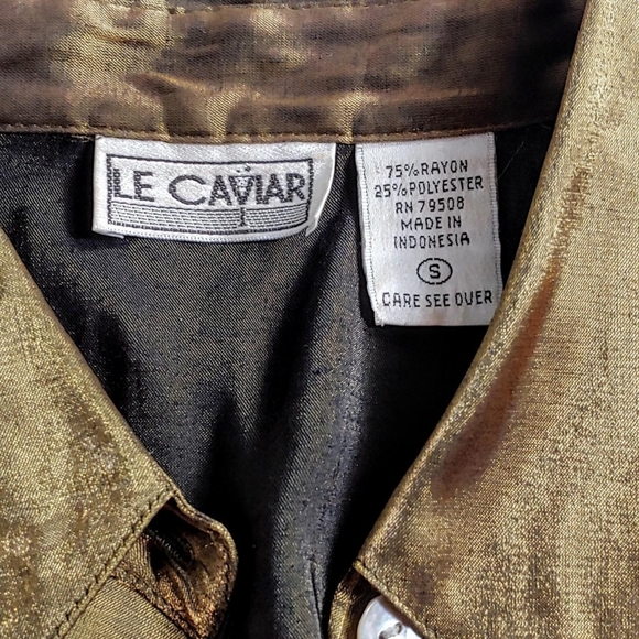 SOLD 90s gold lamé blouse - Picture 4 of 4